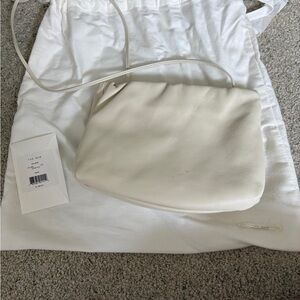 The row Elegant White Leather Shoulder Bag